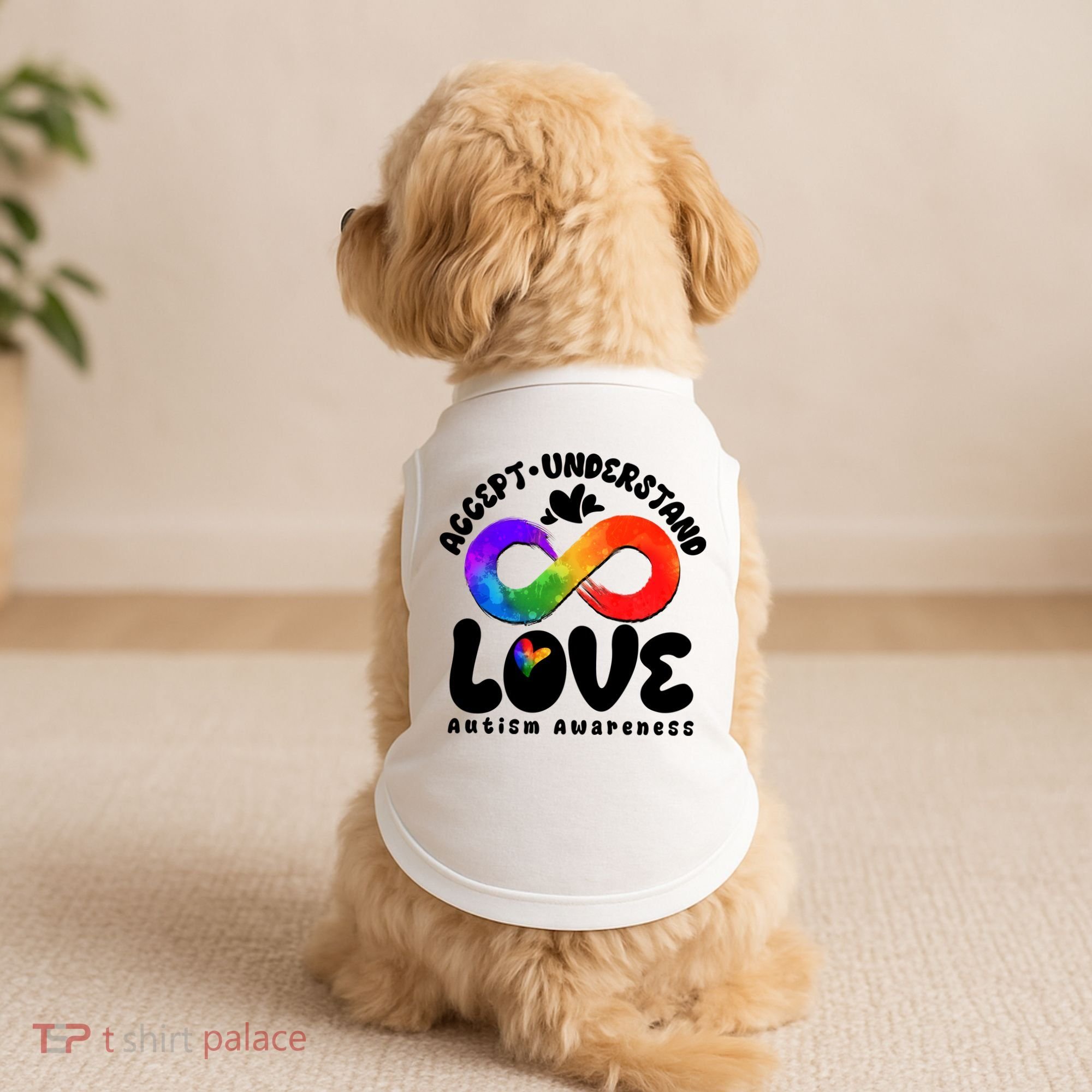 Accept Understand Love Autism Awareness Doggie Tank
