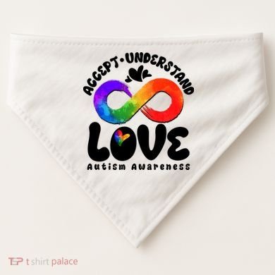 Accept Understand Love Autism Awareness USA-Made Doggie Bandana