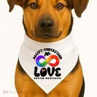 Accept Understand Love Autism Awareness USA-Made Doggie Bandana thumb 1