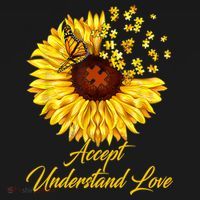 Accept Understand Love Sunflower Autism Doggie Tank thumb 4