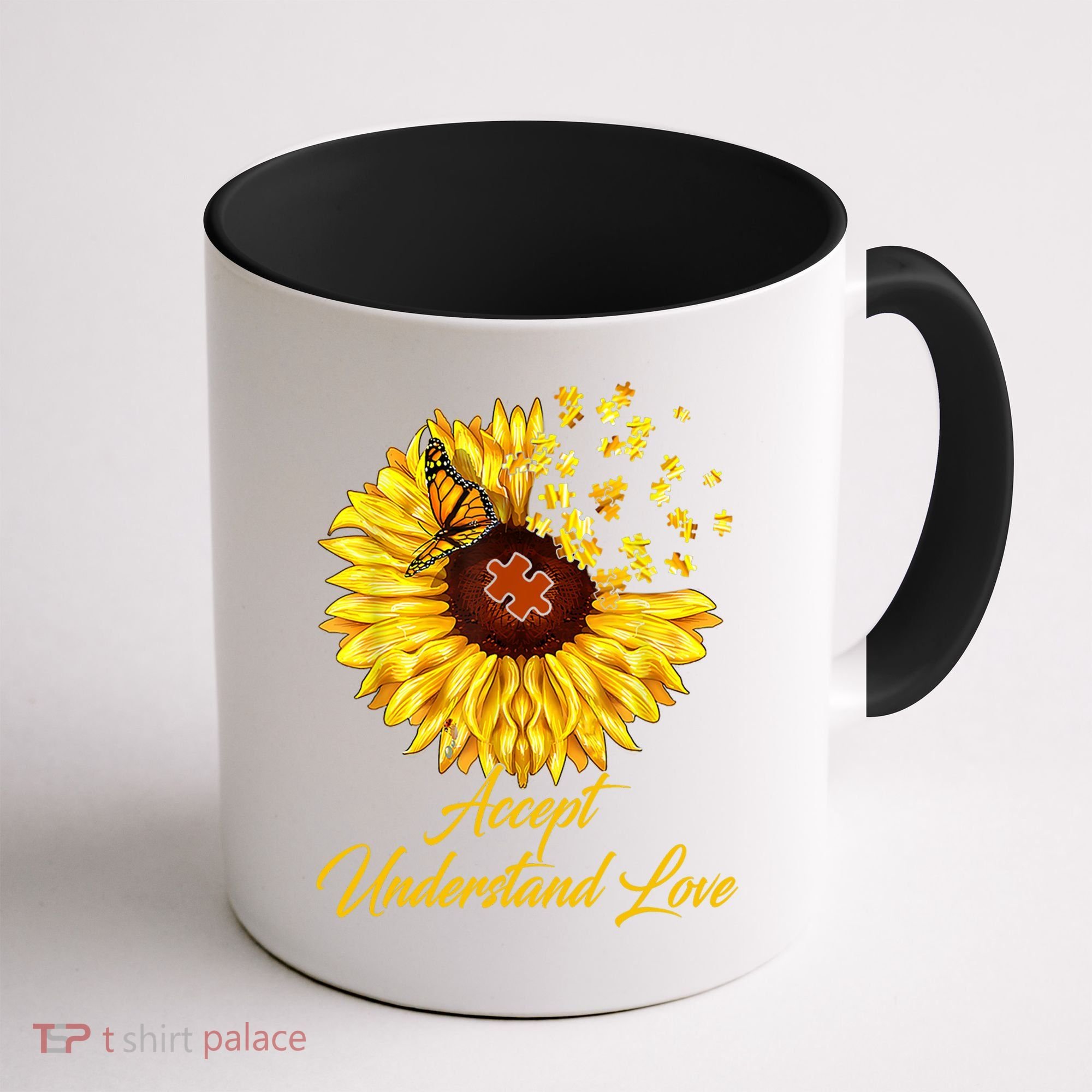Accept Understand Love Sunflower Autism Coffee Mug