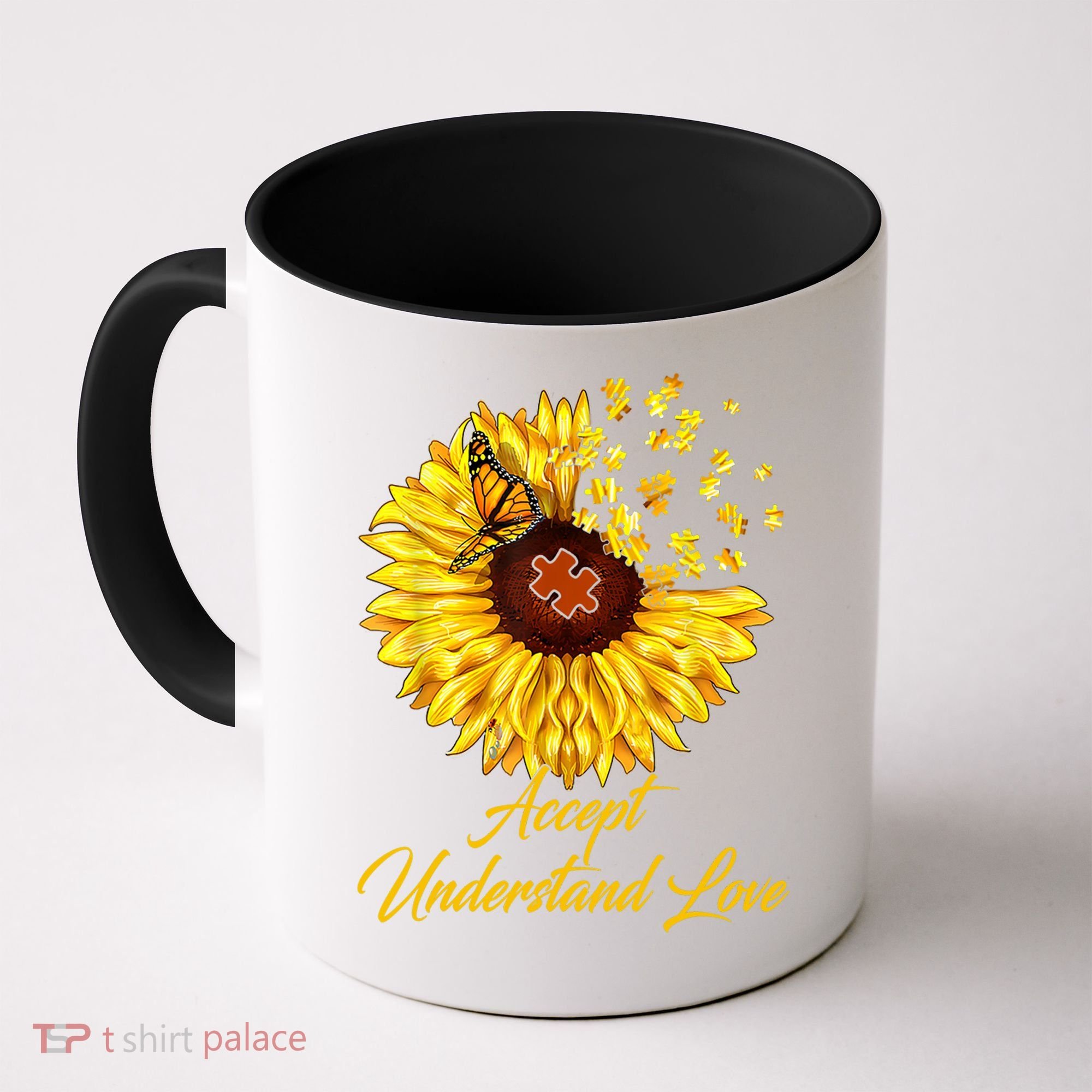 Accept Understand Love Sunflower Autism Coffee Mug