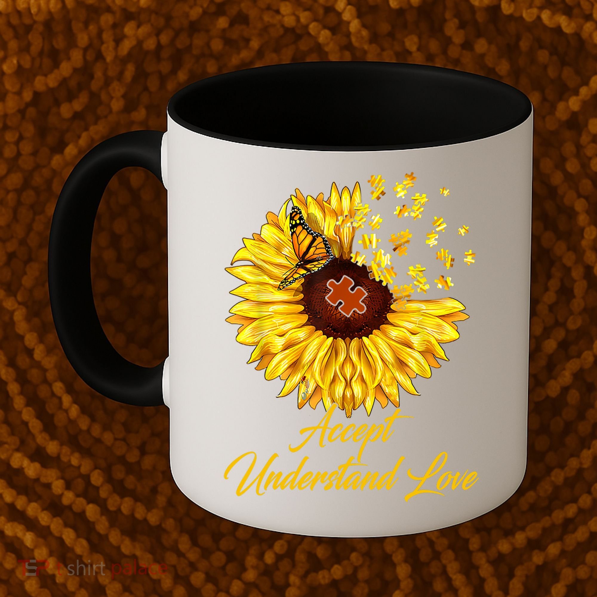 Accept Understand Love Sunflower Autism Coffee Mug