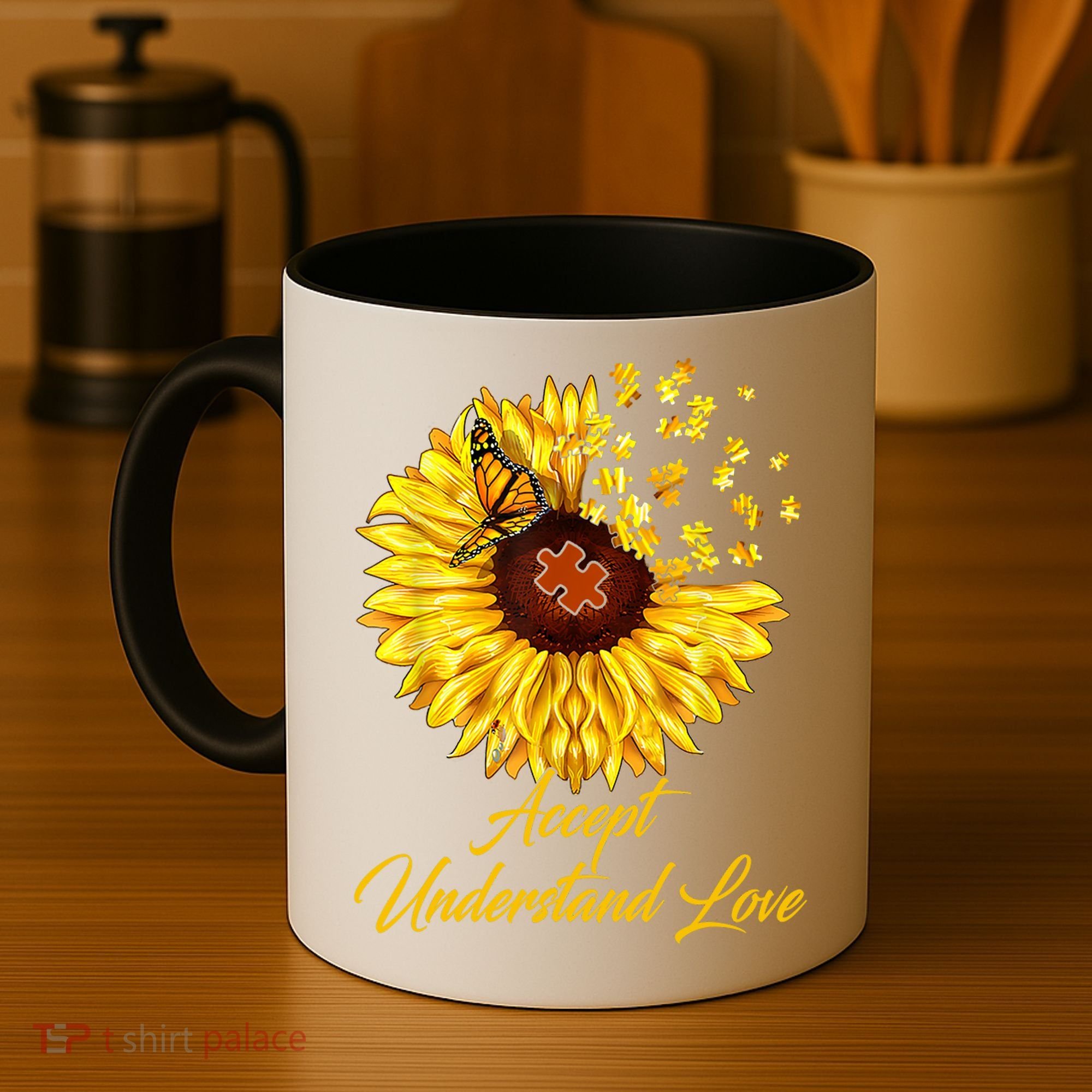 Accept Understand Love Sunflower Autism Coffee Mug