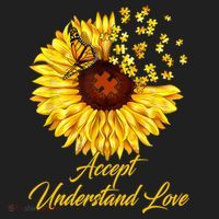 Accept Understand Love Sunflower Autism Beanie thumb 2