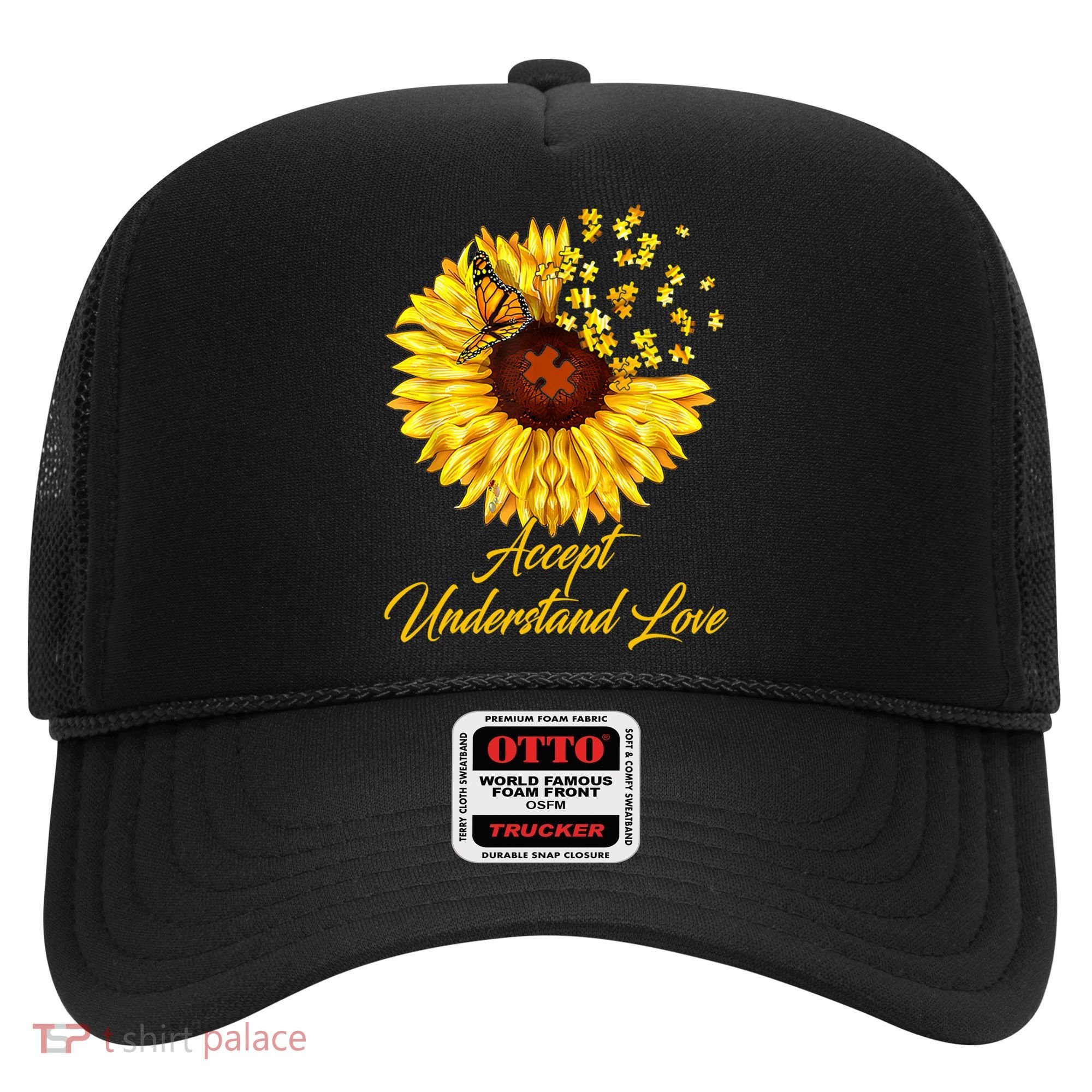 Accept Understand Love Sunflower Autism Hat