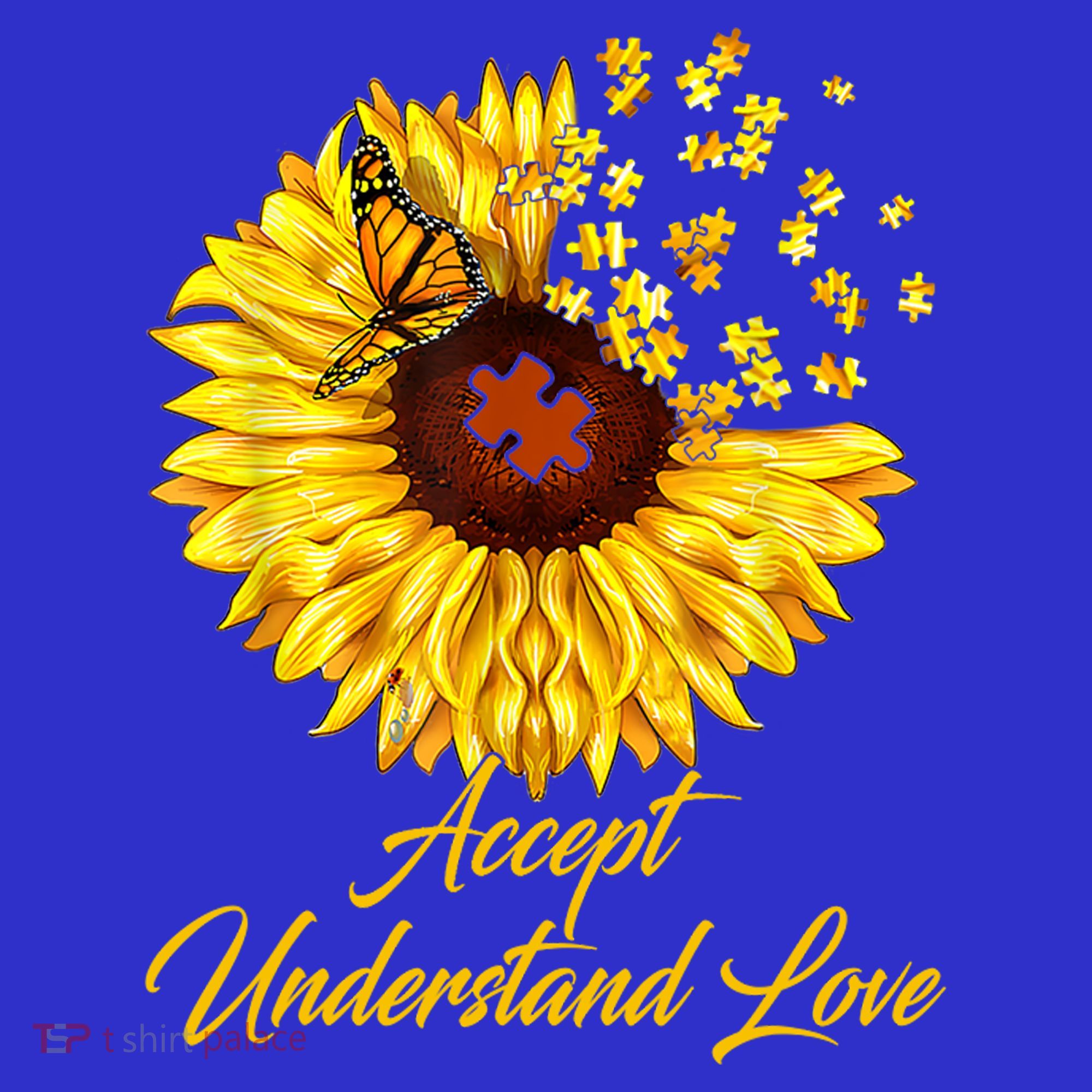 Accept Understand Love Sunflower Autism Apron