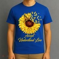 Accept Understand Love Sunflower Autism T-Shirt thumb 3