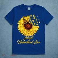 Accept Understand Love Sunflower Autism T-Shirt thumb 5