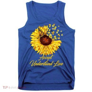 Accept Understand Love Sunflower Autism Tank Top