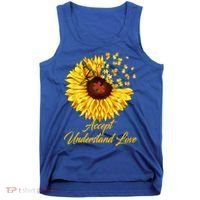 Accept Understand Love Sunflower Autism Tank Top thumb 0