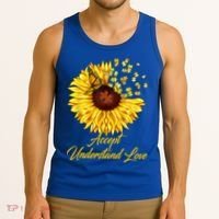 Accept Understand Love Sunflower Autism Tank Top thumb 3