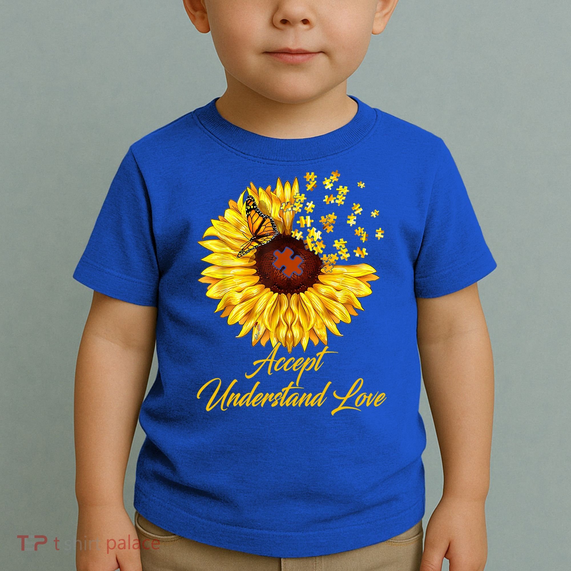 Accept Understand Love Sunflower Autism Toddler T-Shirt