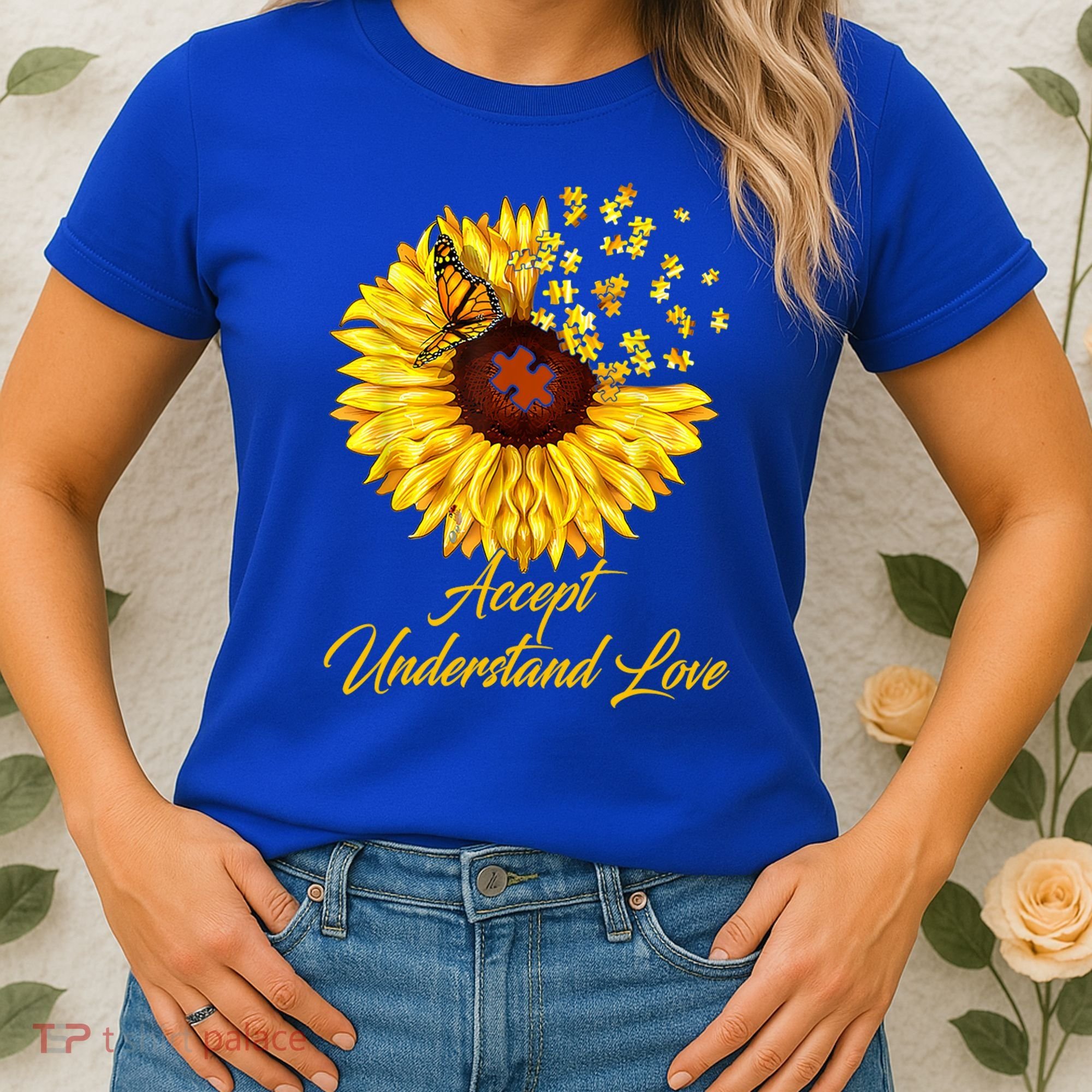 Accept Understand Love Sunflower Autism Women's T-Shirt