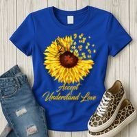 Accept Understand Love Sunflower Autism Women's T-Shirt thumb 3