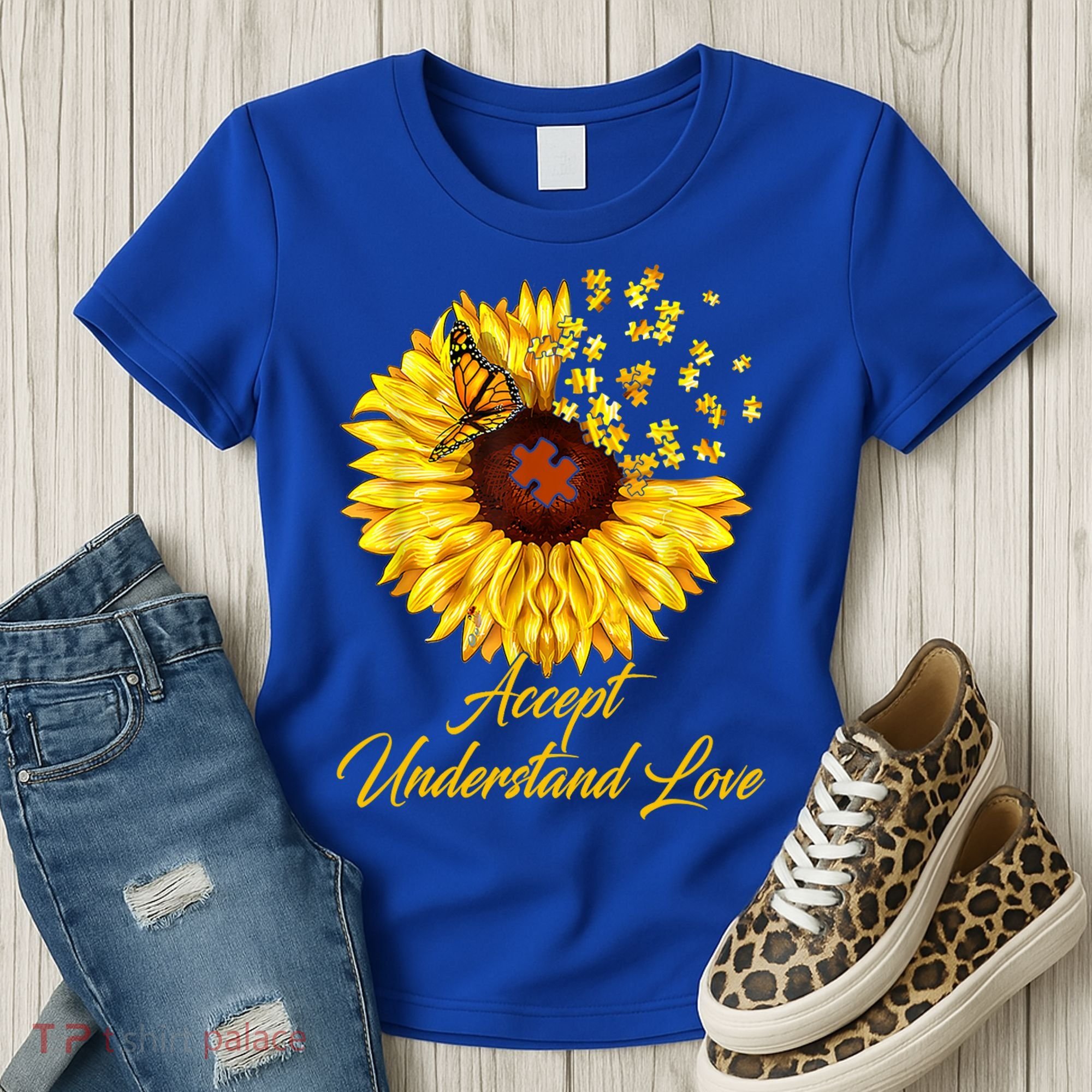 Accept Understand Love Sunflower Autism Women's T-Shirt