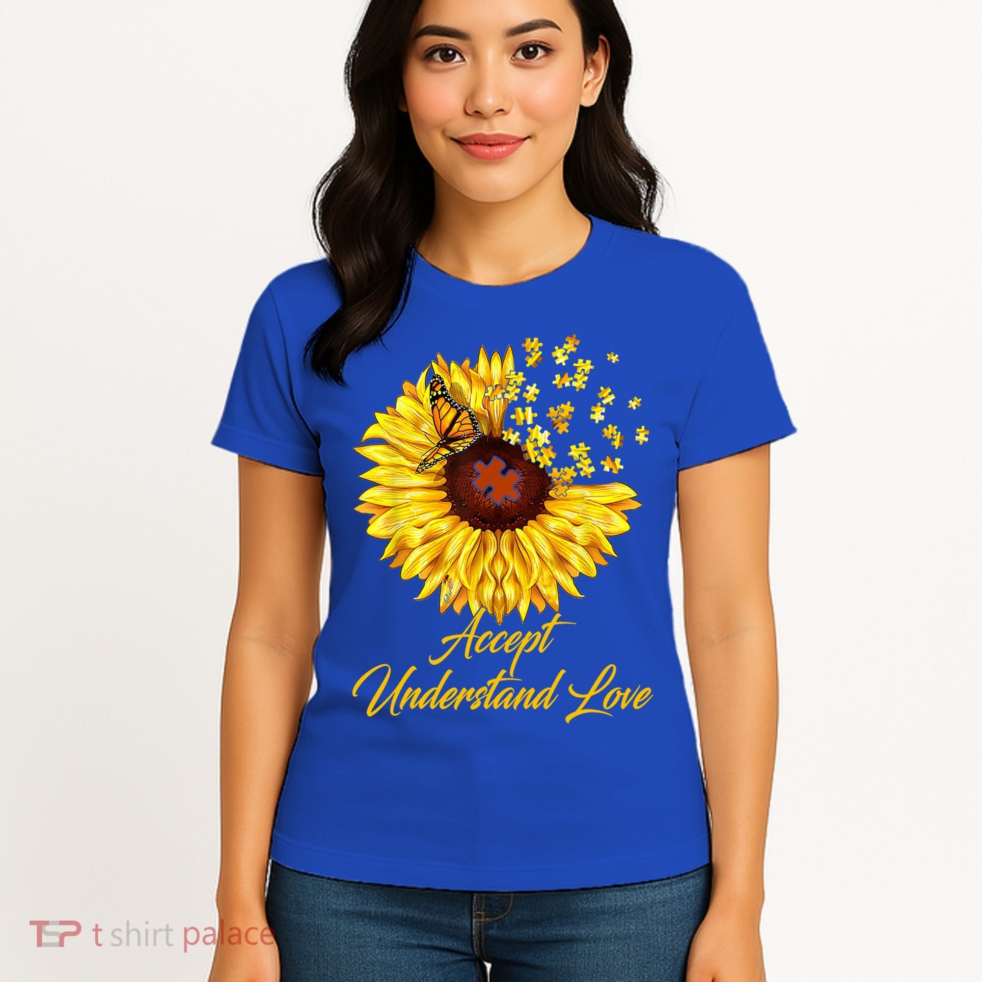 Accept Understand Love Sunflower Autism Women's T-Shirt