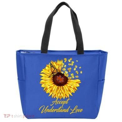 Accept Understand Love Sunflower Autism Tote Bag