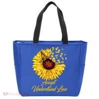 Accept Understand Love Sunflower Autism Tote Bag thumb 0