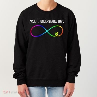 Accept Under Love Neurodiversity Autism Rainbow Women's Sweatshirt