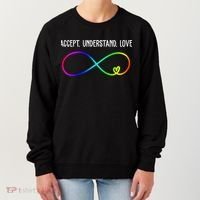 Accept Under Love Neurodiversity Autism Rainbow Women's Sweatshirt thumb 0