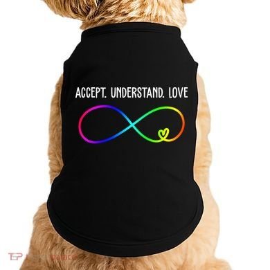 Accept Under Love Neurodiversity Autism Rainbow Doggie Tank