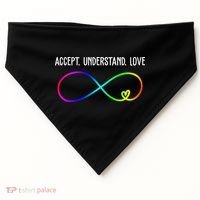 Accept Under Love Neurodiversity Autism Rainbow USA-Made Doggie Bandana thumb 0