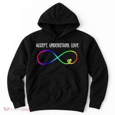 Accept Under Love Neurodiversity Autism Rainbow Hoodie