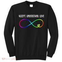 Accept Under Love Neurodiversity Autism Rainbow Sweatshirt thumb 0
