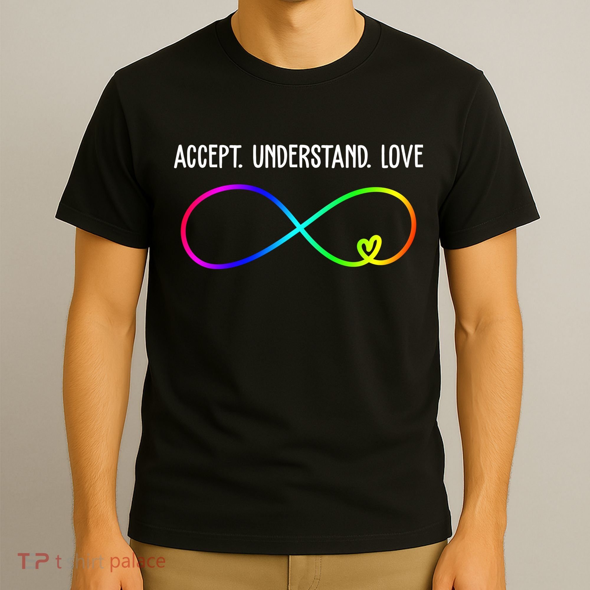 Accept Under Love Neurodiversity Autism Rainbow T-Shirt
