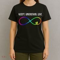 Accept Under Love Neurodiversity Autism Rainbow T-Shirt thumb 4