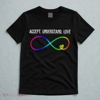 Accept Under Love Neurodiversity Autism Rainbow T-Shirt thumb 5