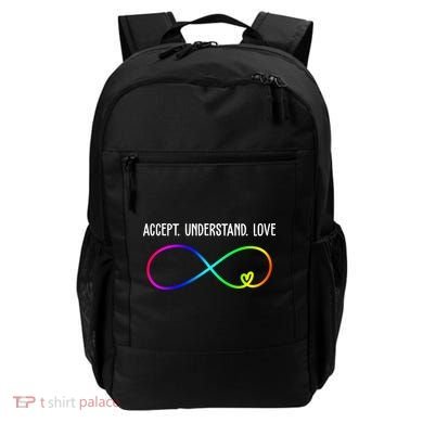 Accept Under Love Neurodiversity Autism Rainbow Backpack