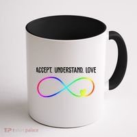 Accept Under Love Neurodiversity Autism Rainbow Coffee Mug thumb 1