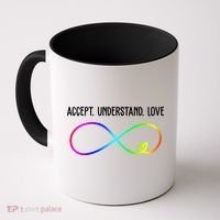 Accept Under Love Neurodiversity Autism Rainbow Coffee Mug thumb 0