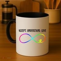 Accept Under Love Neurodiversity Autism Rainbow Coffee Mug thumb 4