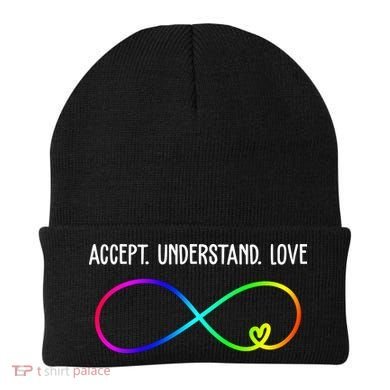 Accept Under Love Neurodiversity Autism Rainbow Beanie