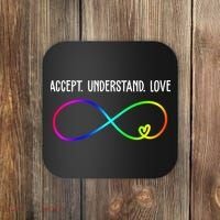 Accept Under Love Neurodiversity Autism Rainbow Coaster thumb 0
