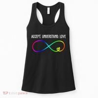 Accept Under Love Neurodiversity Autism Rainbow Women's Tank Top thumb 0