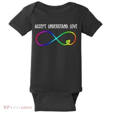 Accept Under Love Neurodiversity Autism Rainbow Baby Bodysuit