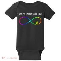 Accept Under Love Neurodiversity Autism Rainbow Baby Bodysuit thumb 0