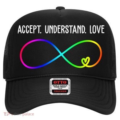 Accept Under Love Neurodiversity Autism Rainbow Hat