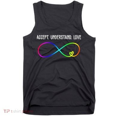 Accept Under Love Neurodiversity Autism Rainbow Tank Top