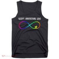Accept Under Love Neurodiversity Autism Rainbow Tank Top thumb 0