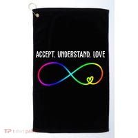 Accept Under Love Neurodiversity Autism Rainbow Golf Towel thumb 0