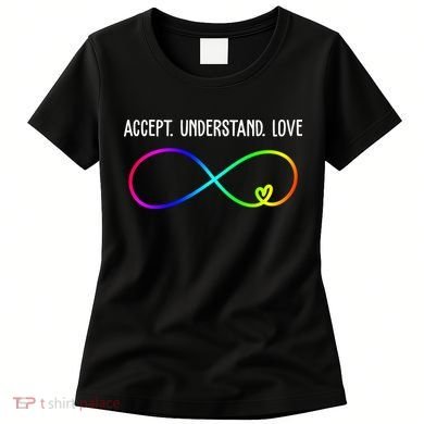 Accept Under Love Neurodiversity Autism Rainbow Women's T-Shirt