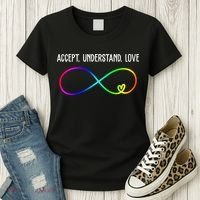 Accept Under Love Neurodiversity Autism Rainbow Women's T-Shirt thumb 3