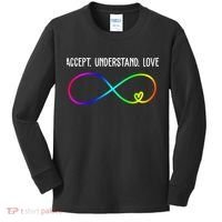 Accept Under Love Neurodiversity Autism Rainbow Kids Long Sleeve Shirt thumb 0