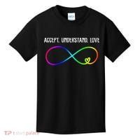Accept Under Love Neurodiversity Autism Rainbow Kids T-Shirt thumb 0