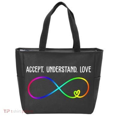 Accept Under Love Neurodiversity Autism Rainbow Tote Bag